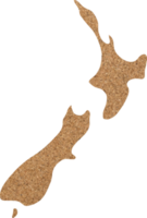 nuevo Zelanda mapa corcho madera textura cortar fuera en transparente antecedentes. png
