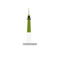 Lighthouse. Coastline architecture building. Beacons with window. Vector illustration