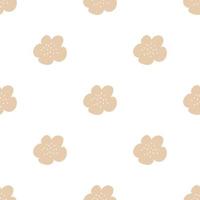 Floral seamless vector pattern with flowers. Spring flora. Simple hand-drawn kids style. Pretty ditsy for fabric, textile, wallpaper. Digital paper in white background