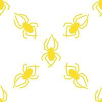 Spider vector seamless pattern on a white background. Insect pattern print on textiles, paper, wrapping paper theme