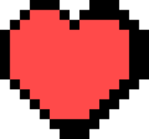 aesthetics cute 8bit pixel heart shape decoration png