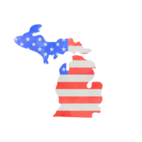 aguarela pintura do Michigan Estado mapa. png