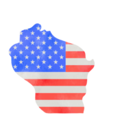 aguarela pintura do Wisconsin Estado mapa. png