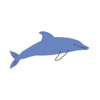 Nautical Dolphin. Sea Underwater animal. Vector illustration