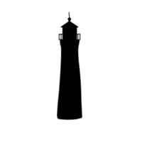 Lighthouse. Coastline architecture building. Beacons with window. Vector illustration