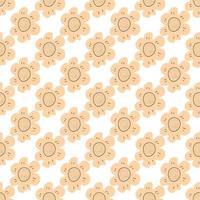 Floral seamless vector pattern with flowers. Spring flora. Simple hand-drawn kids style. Pretty ditsy for fabric, textile, wallpaper. Digital paper in white background