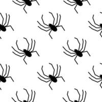 Spider vector seamless pattern on a white background. Insect pattern print on textiles, paper, wrapping paper theme