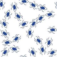 patrón transparente de vector de araña sobre un fondo blanco. estampado de insectos en textiles, papel, tema de papel de envolver