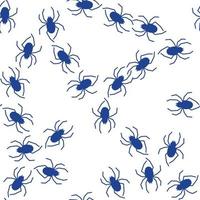 Spider vector seamless pattern on a white background. Insect pattern print on textiles, paper, wrapping paper theme