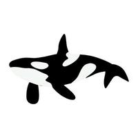 Orca whales. Sea animal killer whales. Marine animal in Scandinavian style. vector