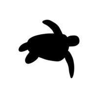 Turtle Character sea animal on deep background. Wild life illustration. Underwear world. Vector illustration.