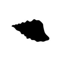 Underwater seashell. Hand drawn sea mollusk shellfish element. Vector illustration in black color