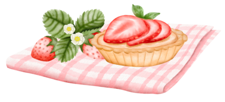 watercolor strawberry hand drawn png