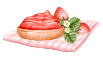 aquarelle fraise main tiré png