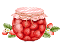 mermelada de fresa acuarela png