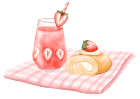 watercolor strawberry hand drawn png