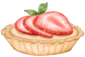 watercolor strawberry tart png