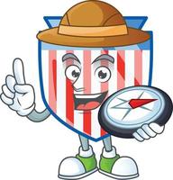 USA stripes shield icon design vector