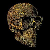 funky hipster skull is a fun and whimsical illustration, featuring a skull with trendy glasses, conveying a sense of coolness and style vector