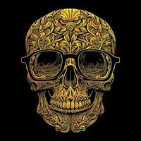 funky hipster skull is a fun and whimsical illustration, featuring a skull with trendy glasses, conveying a sense of coolness and style vector