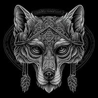 A wolf illustration captures the essence of the majestic and fierce creature, often featuring its piercing gaze, sleek fur, and powerful build vector