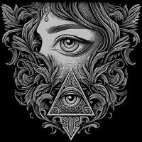 eye in triangle shape is a symbol that represents different meanings across cultures and beliefs, from spiritual enlightenment to conspiracy theories vector