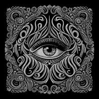 Angel eye illustrations typically portray a pair of serene, glowing eyes set within a delicate halo. They're commonly used in spiritual and religious imagery vector