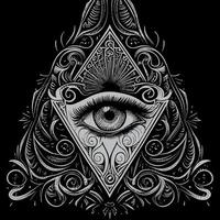 eye in triangle shape is a symbol that represents different meanings across cultures and beliefs, from spiritual enlightenment to conspiracy theories vector