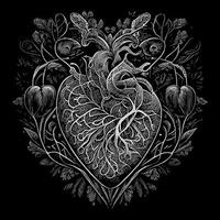 heart illustration is a symbolic representation of the human heart, often used to convey love, passion, or emotion. It can be simple or elaborate vector