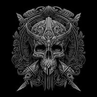 skull warrior is a fierce and intimidating figure that combines elements of human and skull anatomy. It represents death, power, and strength vector