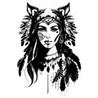 A wolf is a powerful predator, known for its fierce loyalty and intelligence. A beautiful girl is captivating, with her grace and charm leaving a lasting impression vector