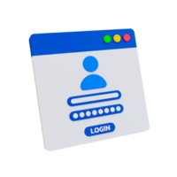 3d minimal User authentication concept. User verification concept. User login page. 3d illustration. png