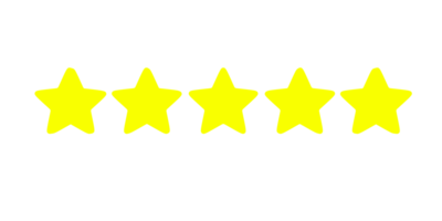 3d minimal lighting star. Customer satisfaction concept. Customer feedback. Service quality standard. A service evaluation. glowing 5 stars. 3d illustration. png