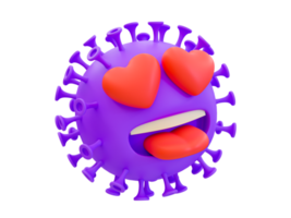 3d cartone animato virus, germe, patogeno. 3d illustrazione. png