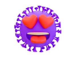 3d tecknad serie virus, bakterie, patogen. 3d illustration. png