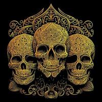 skull head illustration portrays a strikingly detailed and intricate image of a human skull, often used as a symbol of death and mortality in various cultures vector