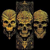 skull head illustration portrays a strikingly detailed and intricate image of a human skull, often used as a symbol of death and mortality in various cultures vector