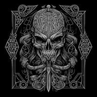 skull warrior is a fierce and intimidating figure that combines elements of human and skull anatomy. It represents death, power, and strength vector