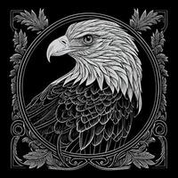 eagle illustration is a representation of the powerful bird, often used to symbolize freedom, strength, and patriotism. It can be realistic or stylized vector