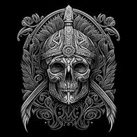 skull warrior is a fierce and intimidating figure that combines elements of human and skull anatomy. It represents death, power, and strength vector