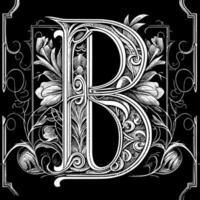 Letter B floral ornament logo is a beautiful and intricate design that features delicate floral elements to create a unique and elegant branding image vector