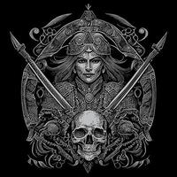 skull warrior is a fierce and intimidating figure that combines elements of human and skull anatomy. It represents death, power, and strength vector