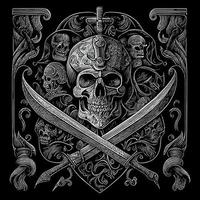 skull warrior is a fierce and intimidating figure that combines elements of human and skull anatomy. It represents death, power, and strength vector