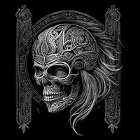 skull warrior is a fierce and intimidating figure that combines elements of human and skull anatomy. It represents death, power, and strength vector