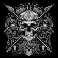 pirate skull is a symbol of the lawless and dangerous world of pirates. It represents death, danger, and rebellion, often depicted with crossed bones or swords vector