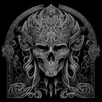 skull warrior is a fierce and intimidating figure that combines elements of human and skull anatomy. It represents death, power, and strength vector