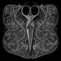 Scissor illustration unique form of art that utilizes the shape of scissors to create beautiful and intricate designs vector