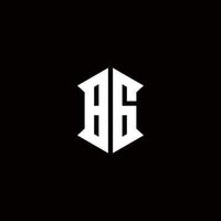 bg logo monograma con proteger forma diseños modelo vector