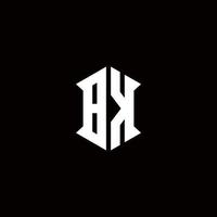 BK Logo monogram with shield shape designs template vector
