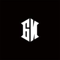 GN Logo monogram with shield shape designs template vector